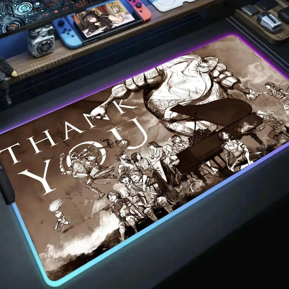 

Коврик для мыши Game Clair Obscur Expedition 33, игровой коврик для мыши в стиле аниме, светодиодные настольные коврики с подсветкой, резиновый настольный коврик XXL RGB Gamer Deskmat