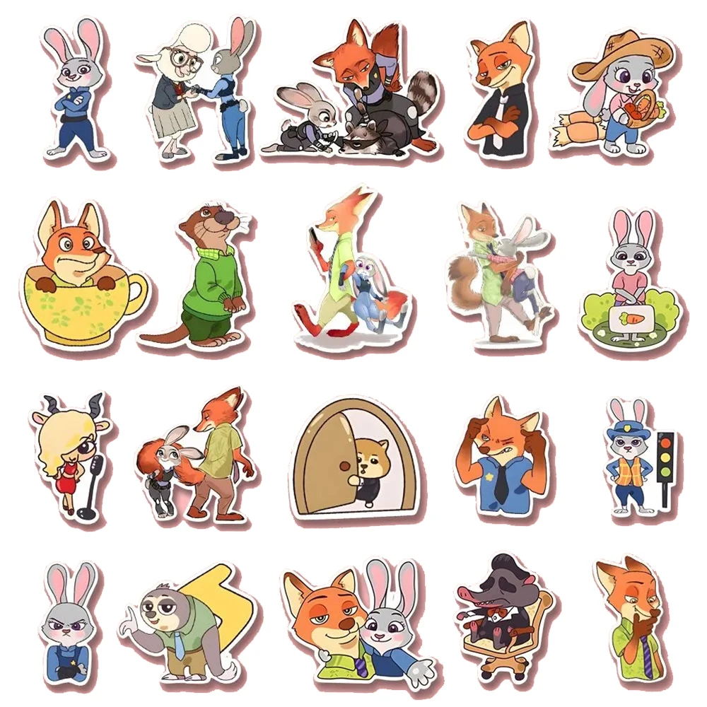 10/30/58pcs Funny Disney Anime Movie Zootopia Stickers Cute Cartoon Kid DIY Sticker Toy Phone Water Bottle Diary Graffiti Decals