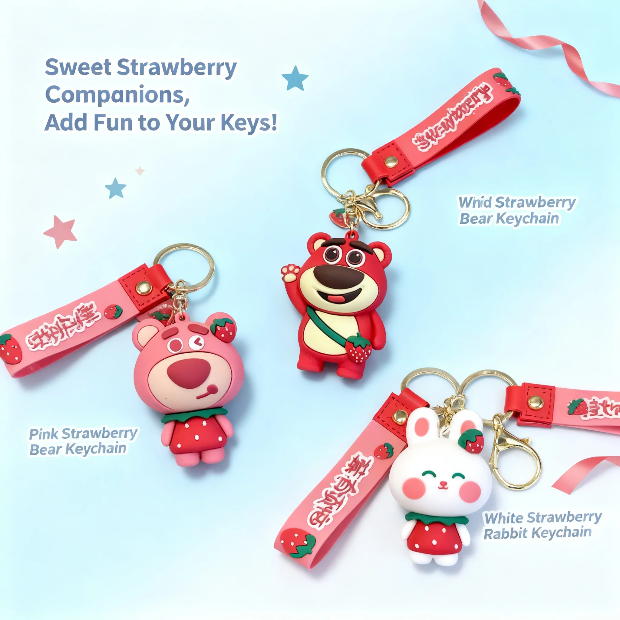 

Cute Lotso Bear Keychain Backpack Charm Arcade Gifts Couple Keychain Custom Keychain Pendant Personalized Keyring for Kids