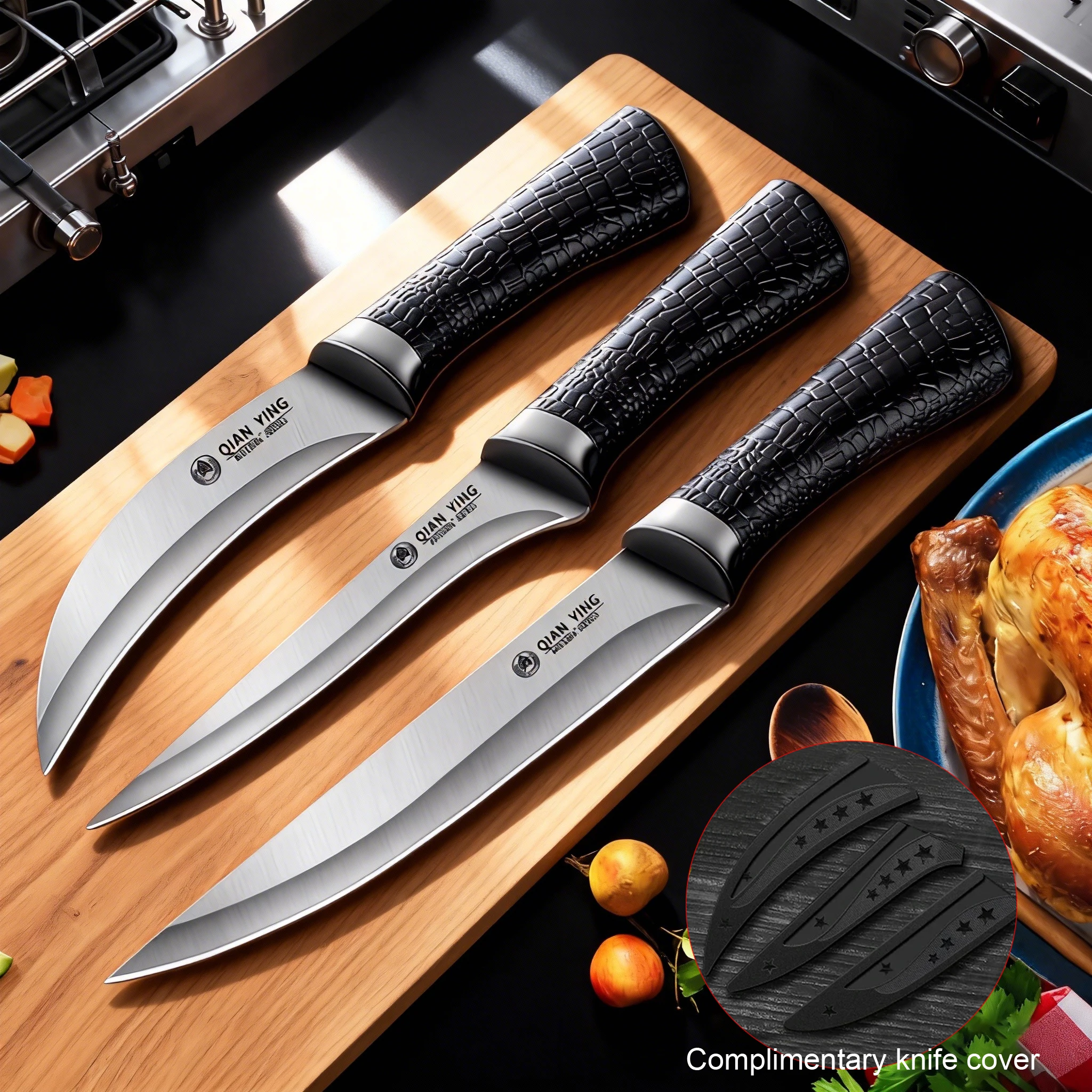 عالية الجودة الفولاذ المقاوم للصدأ قطعة العاج سكين مع مجموعة سكاكين شارب الساطور تقطيع سكّين متعدّد الاستخدامات أدوات الطبخ Cuchillos Para Carnes