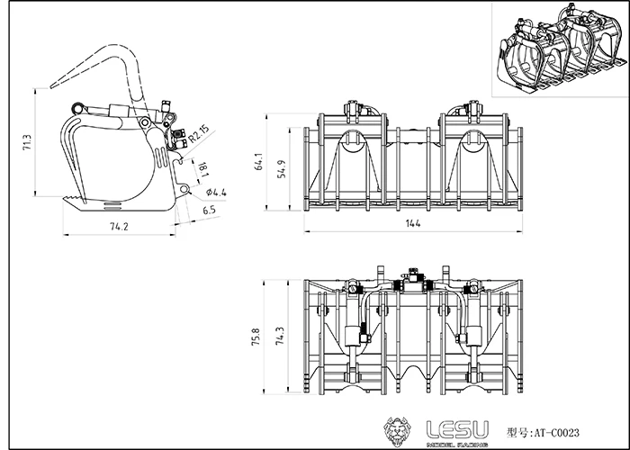 Metalowe wiadro widelec chwytak do sita ulepszona część do Lesu 1/14 Rc hydrauliczna ładowarka o sterowaniu burtowym Lt5 Lt5H zabawki zewnętrzne