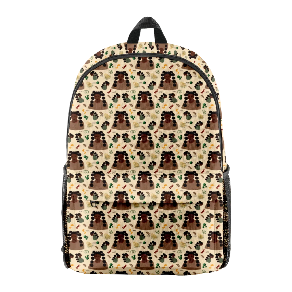 

Cartoon Popular Funny African Girls pupil Bookbag Notebook Backpacks 3D Print Oxford Waterproof Boys/Girls Travel Backpacks