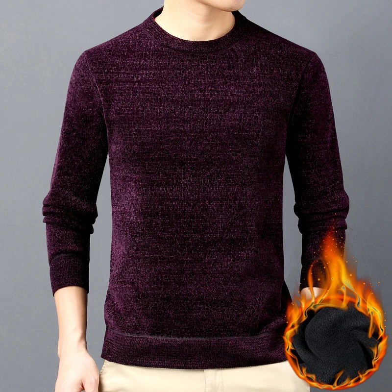 Casual Long Sleeve Fleece Outdoor Stand Collar Pullover Sweatshirt Autumn Warm Basic Tops Blouse Winter Men High Quality Sweater