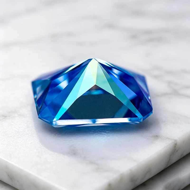 Moissanit-Stein im Radiant-Schliff, Eisblau, Laborgezüchteter Edelstein für DIY-Ringe, Halsketten, Ohrringe, Hauptmaterialien mit Zertifikat – Detail 2