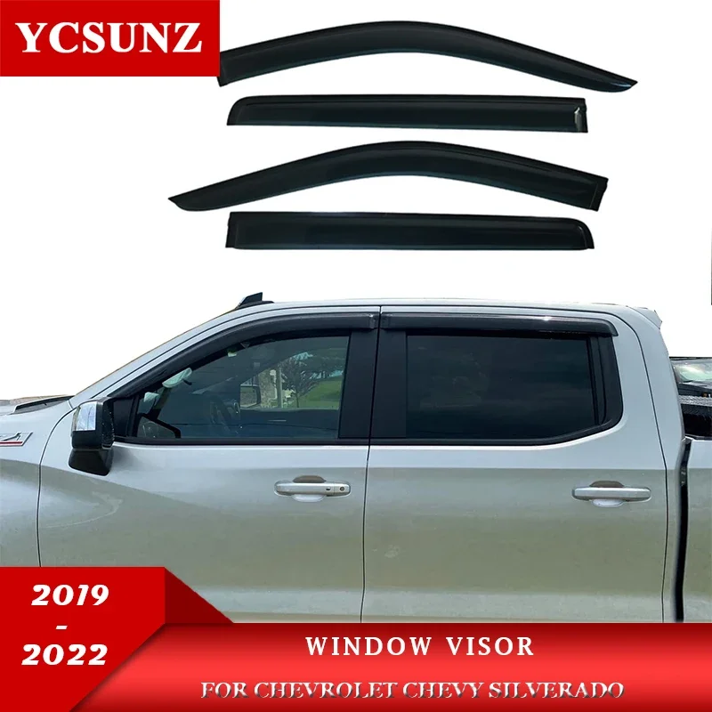 Window Deflector Visors For Chevrolet Chevy Silverado 1500 2019 2020 2021 2022 Double Cabin Car Accessories