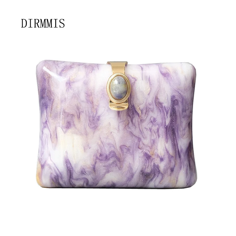 New Trendy Bags Fashion Women Handbags Purple Elegant Acrylic Luxury Party Prom Evening Bag Woman Casual Cute Box Clutch Purse