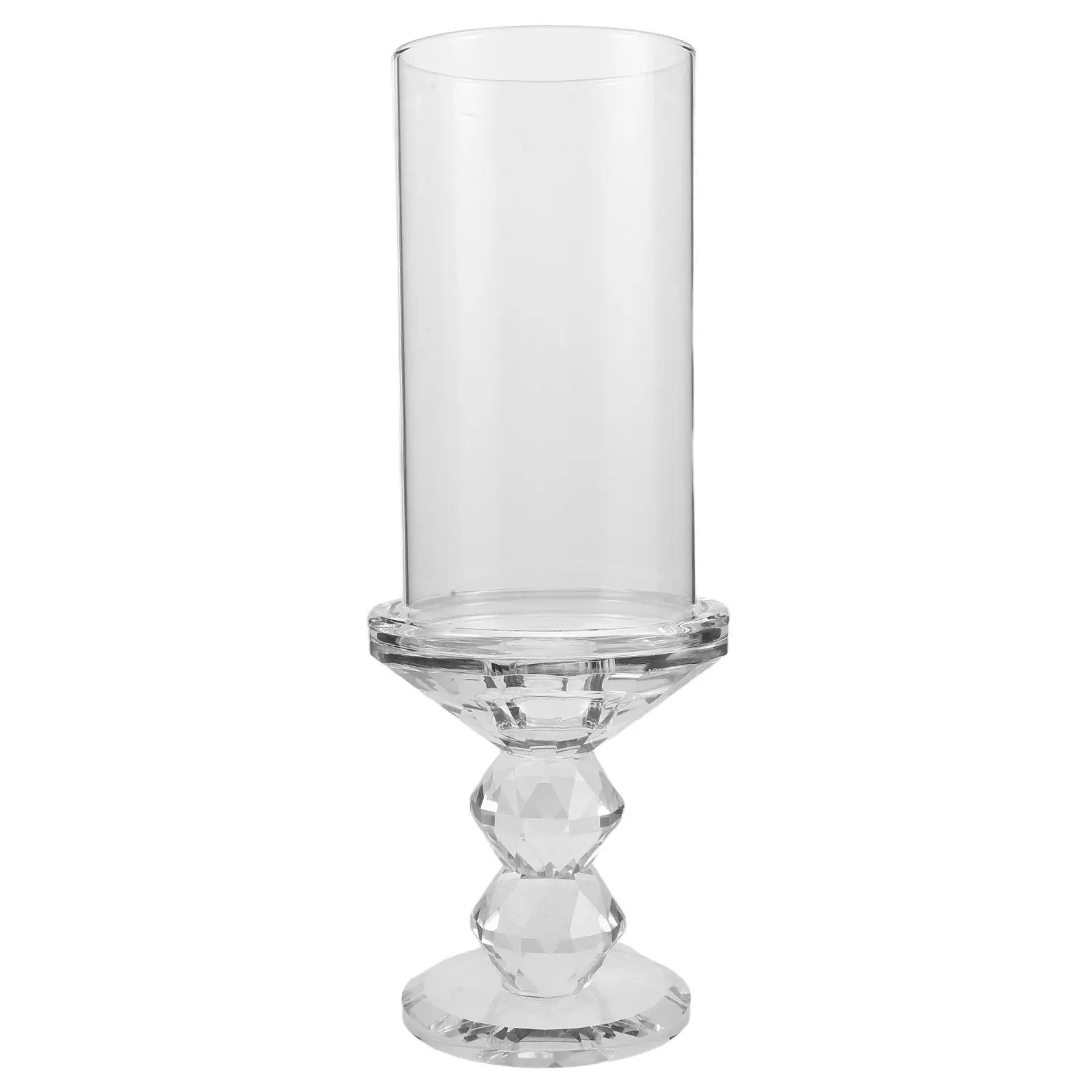 Glass Cylinder Holder Roman Column Pedestal Stand Glass Hurricane Cover Windproof Table Centerpiece Wedding Party