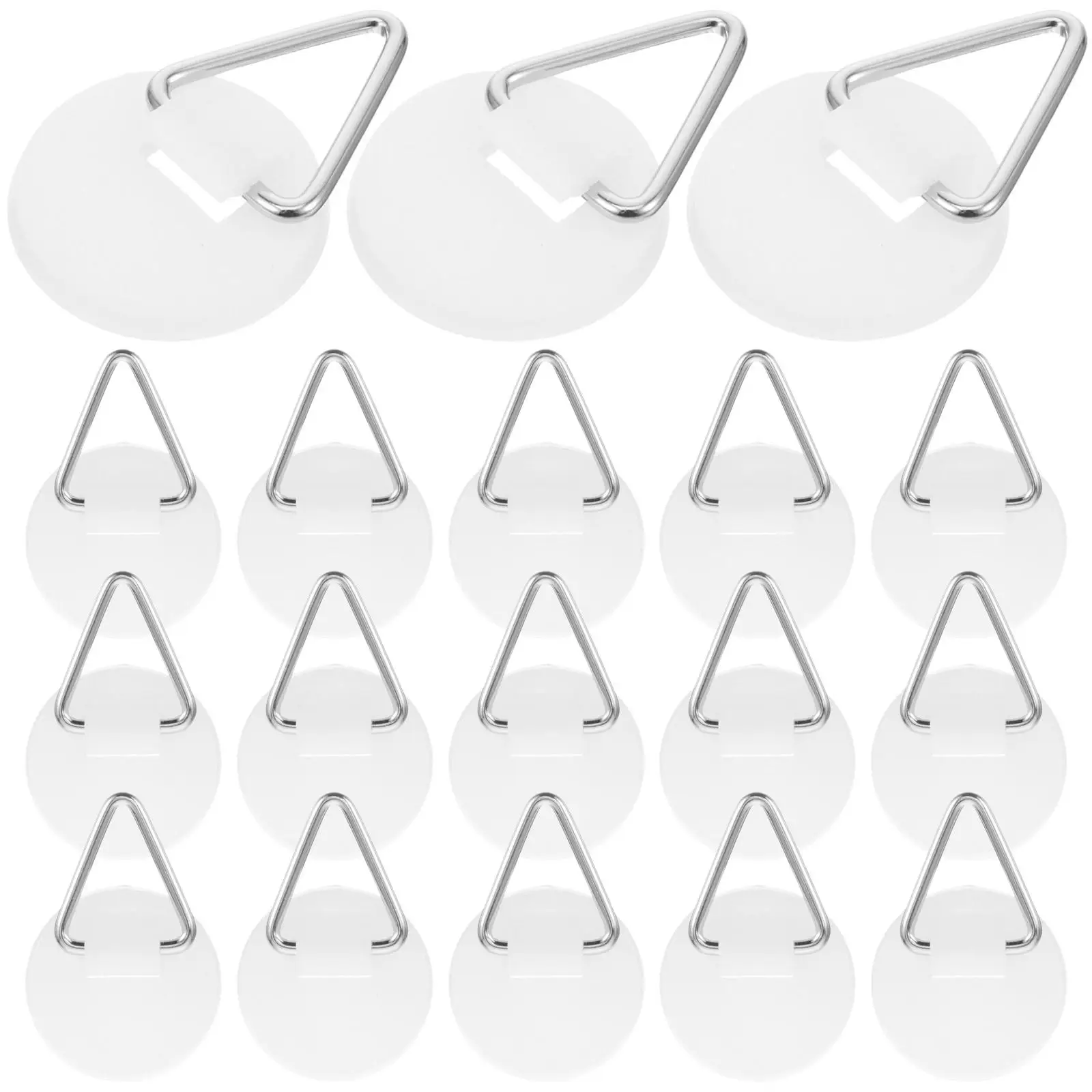 

50pcs Round Hooks Wall Rack Plate Hangers Adhesive Display Stainless Steel Spring Easy Installation Kitchen Storage