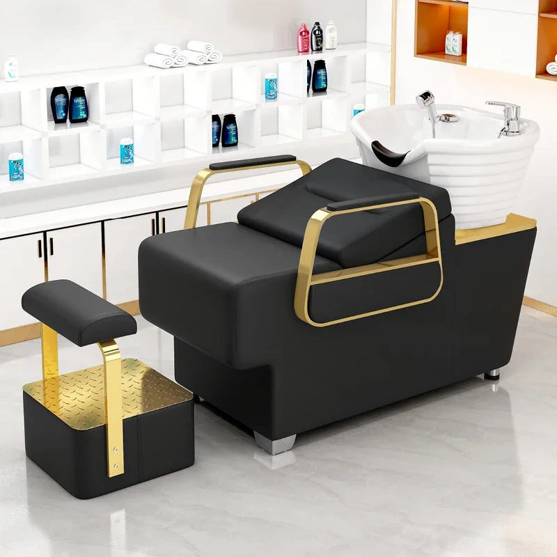 Therapy Center Japanese Shampoo Put on Makeup Chair Wash Hair Salon  Bed Bowl Sink Spa Beauty Luxury Chairs Washbasin Stretcher - Image 3