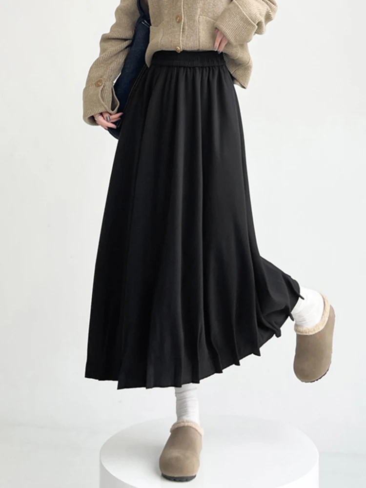 

Юбка миди А-силуэта с высокой талией, женская шерстяная юбка, стройнящая фигуру, осенне-зимняя новинка, юбка с цветочным узором, Cleanfit