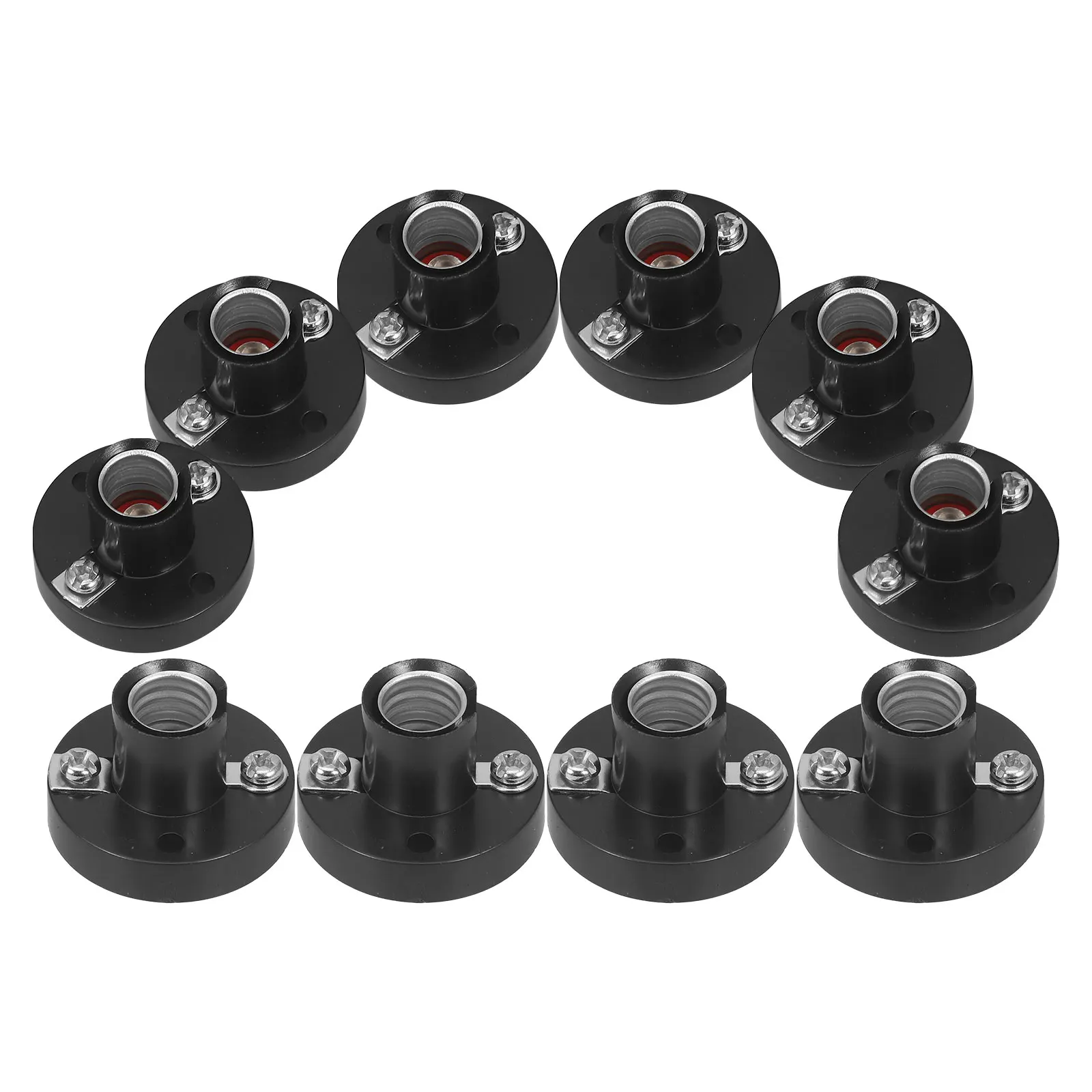 

10pcs Lamp Socket Bulb Holder Light Socket Small Equipment Experiment Physics Teaching Accessories Black Color Lighting