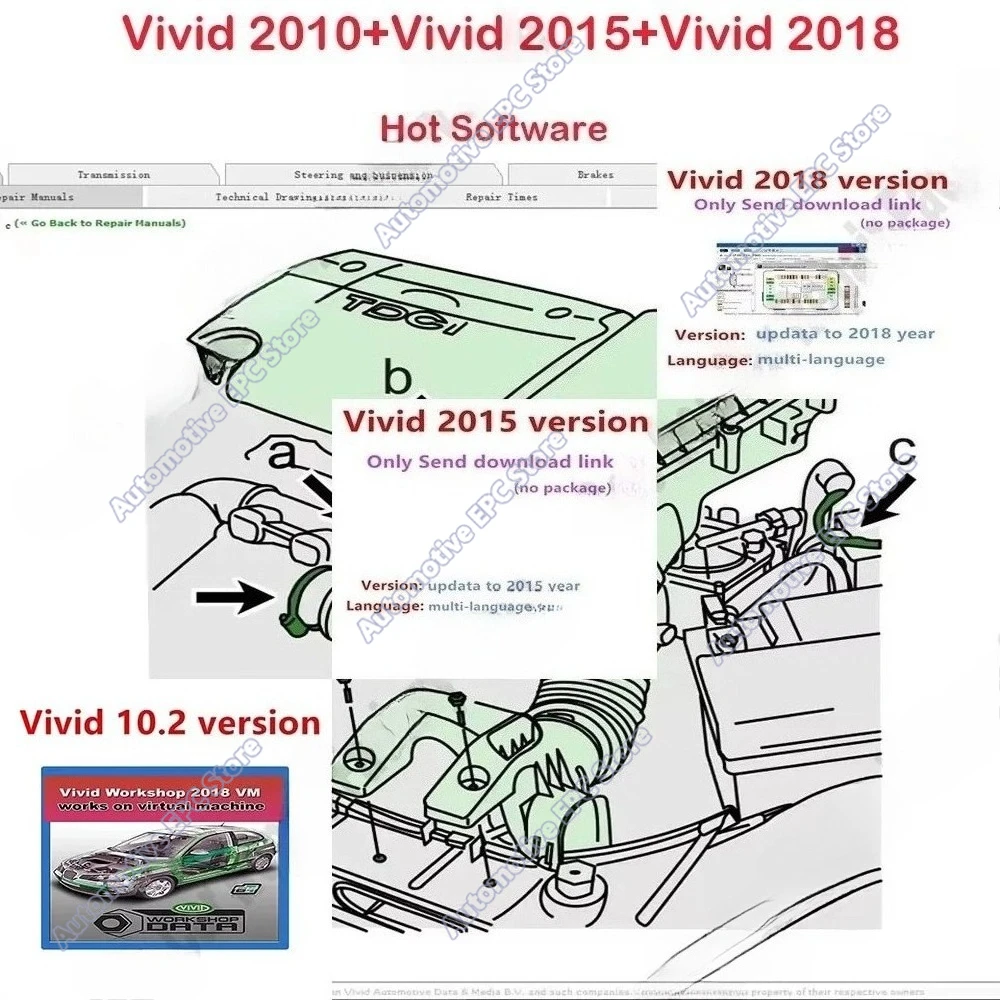 

Newest Auto Car Repair Software Vivid 2010 /2015 /2018 Workshop Data obd2 scanner European Car Maintenance Tools wiring diagram