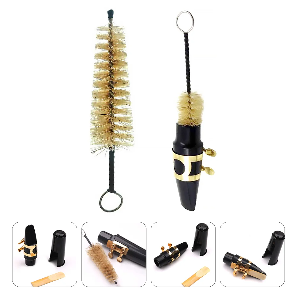 

Saxophone and Clamp Durable Premium Material Alto Sax Set Rich Tone Quality Flexible Cleaning Brush Ligature Reed Tool