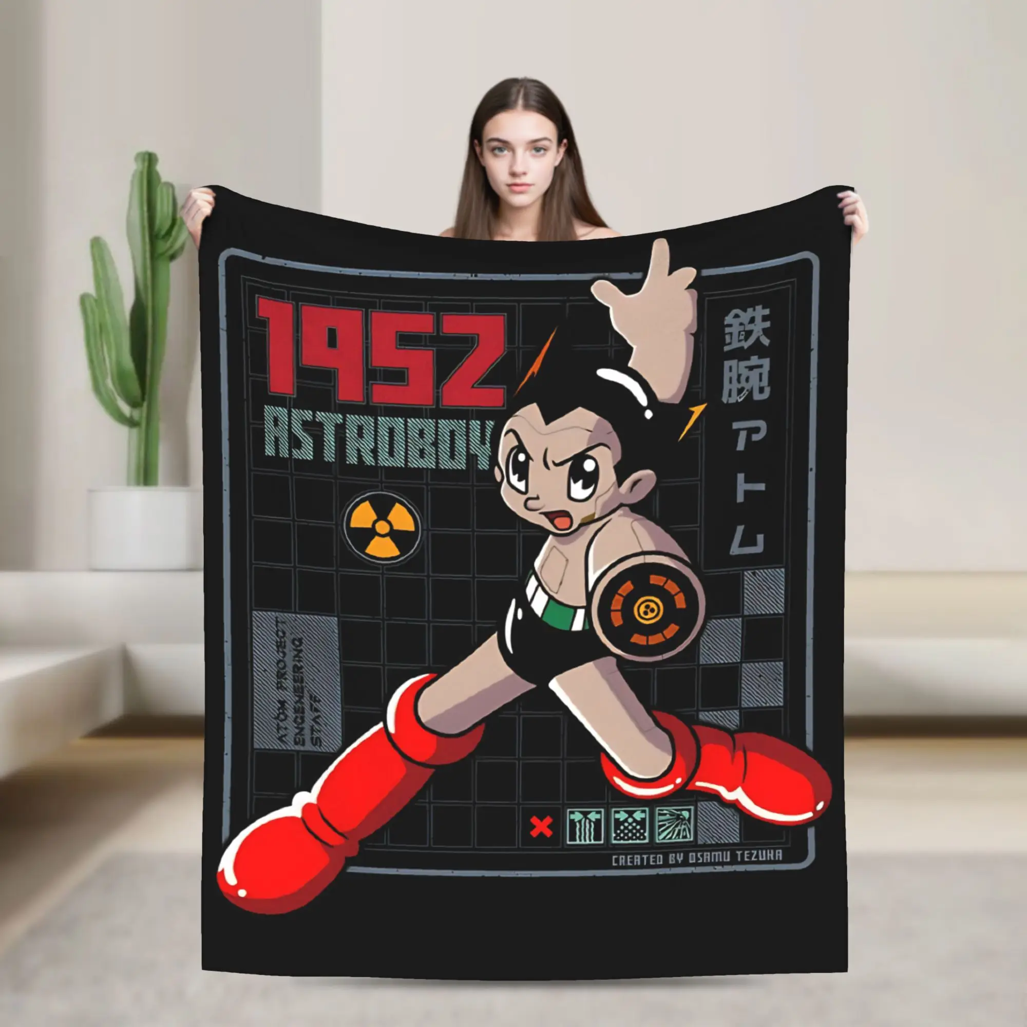 AstroBoy Atomo Project Fleece Throw Blankets Astro Boy Blanket for Sofa Office Warm Bedroom Quilt