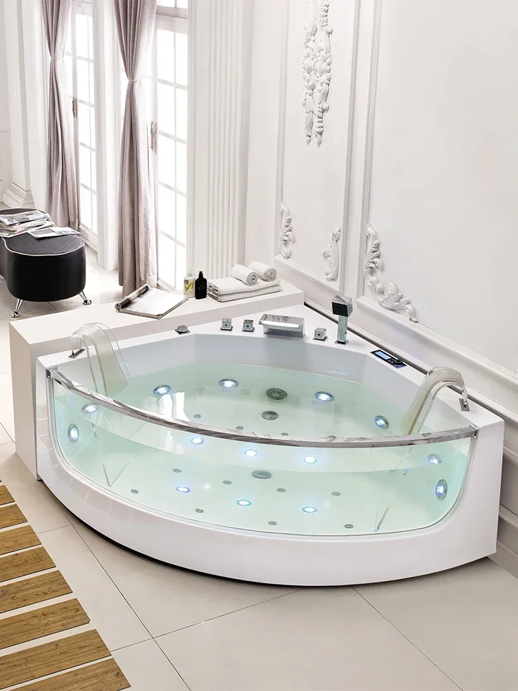 Double bathtub Home bubble surf jacuzzi adult couple fan constant temperature