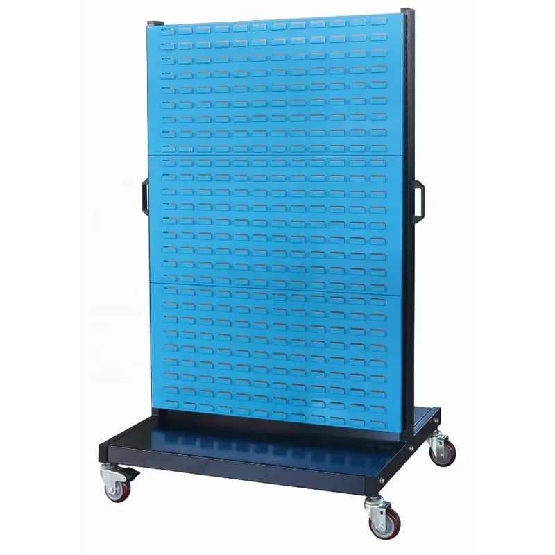 Hot Sale Heavy-Duty Steel Louvre Panels Rack with Castors Double-Sided Easy Moving Plastic Parts Bin