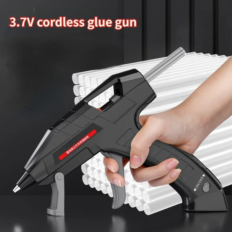 3.7V  Rechargeable Hot Glue Gun Cordless Threml Glue Gun with 30pcs 7mm Glue Sticks for Kid Crafts School DIY Arts Silicone Gun