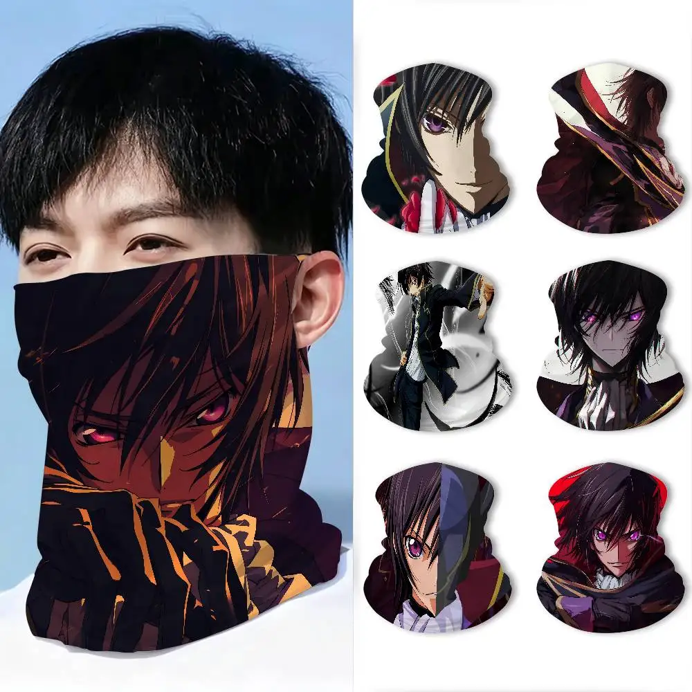 C-CODE-GEASS L-Lelouch Multifunctional neck gaiter windproof face cover breathable scarf for all outdoor sports activities