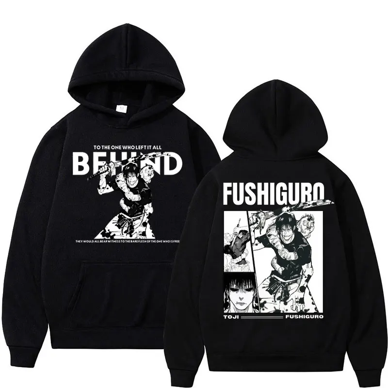 Anime Jujutsu Kaisen Fushiguro Toji Retro Hoodies Men's Harajuku Vintage Manga Long Sleeve Fleece Loose Fashion Casual Tracksuit
