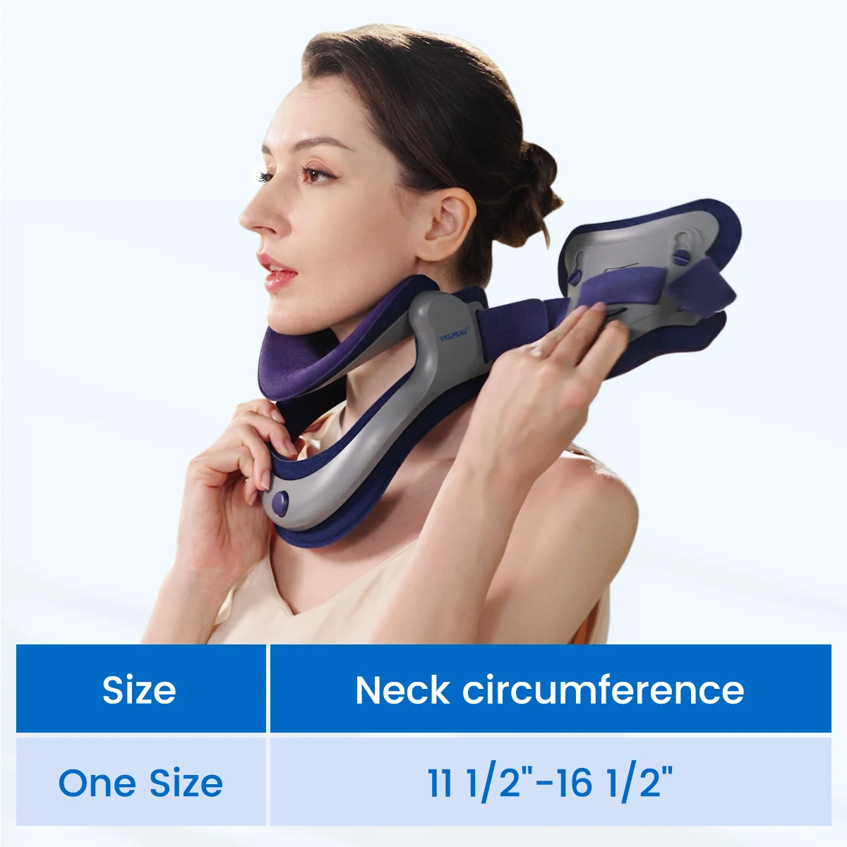 VELPEAU Neck Traction Device Adjustable for Cervical Vertebra Pain and Decompression Neck Stretcher Support for Men & Women