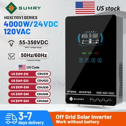 Sumry 4000W Off Grid Hybrid Inverter 24V 140A 5600W MPPT Solar Charger Pure Sine Wave Inverter for Home 6.25 Inch LCD Display