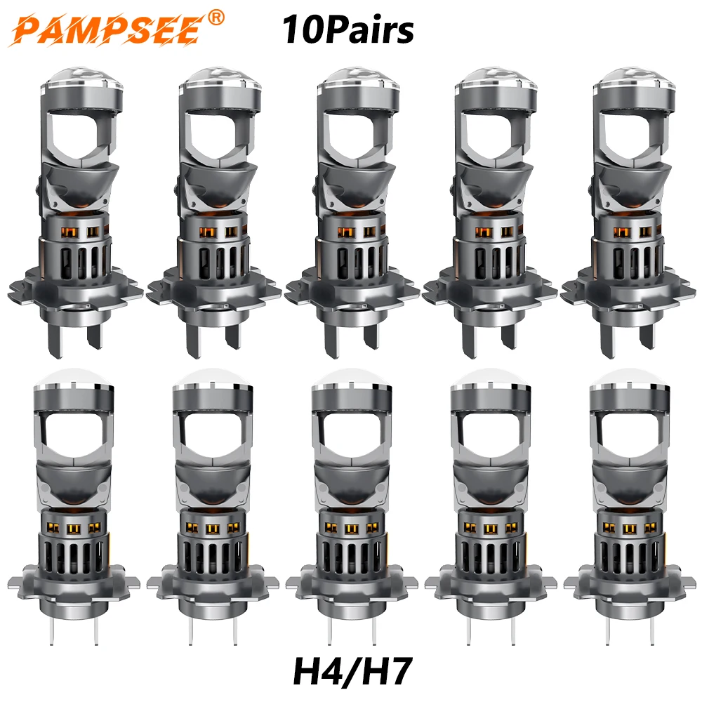 10Pairs 160W 60000LM 12V H4 H7 LED Projector Headlight Bulbs Auto Headlamp Replacement Car Accessories