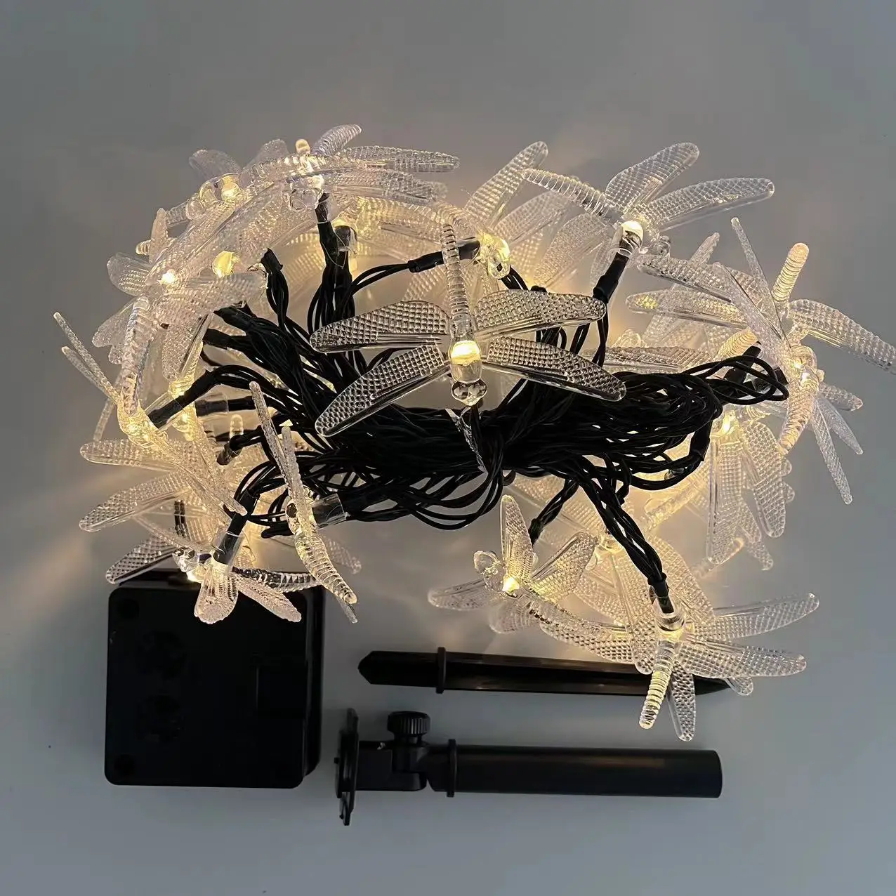 Garden Fairy Lights Dragonfly Solar String Lights 8 Modes Outdoor House Decorative RGB Lights for Patio Yard Lamps Holiday Decor