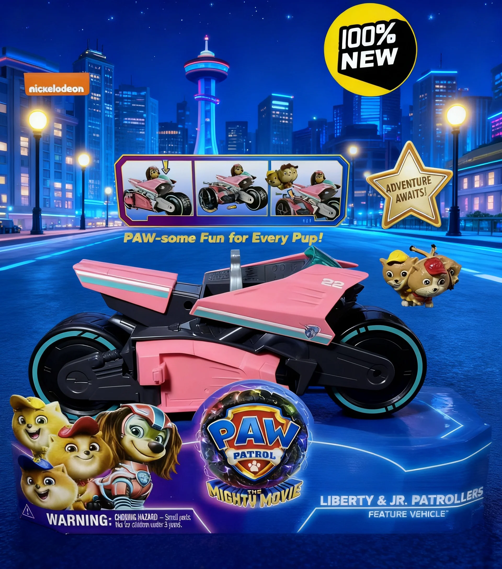 Paw Patrol Liberty JR Patrollers Feature Vehicles Action Figure 100% Genuine Original Box Children Birthday Gift