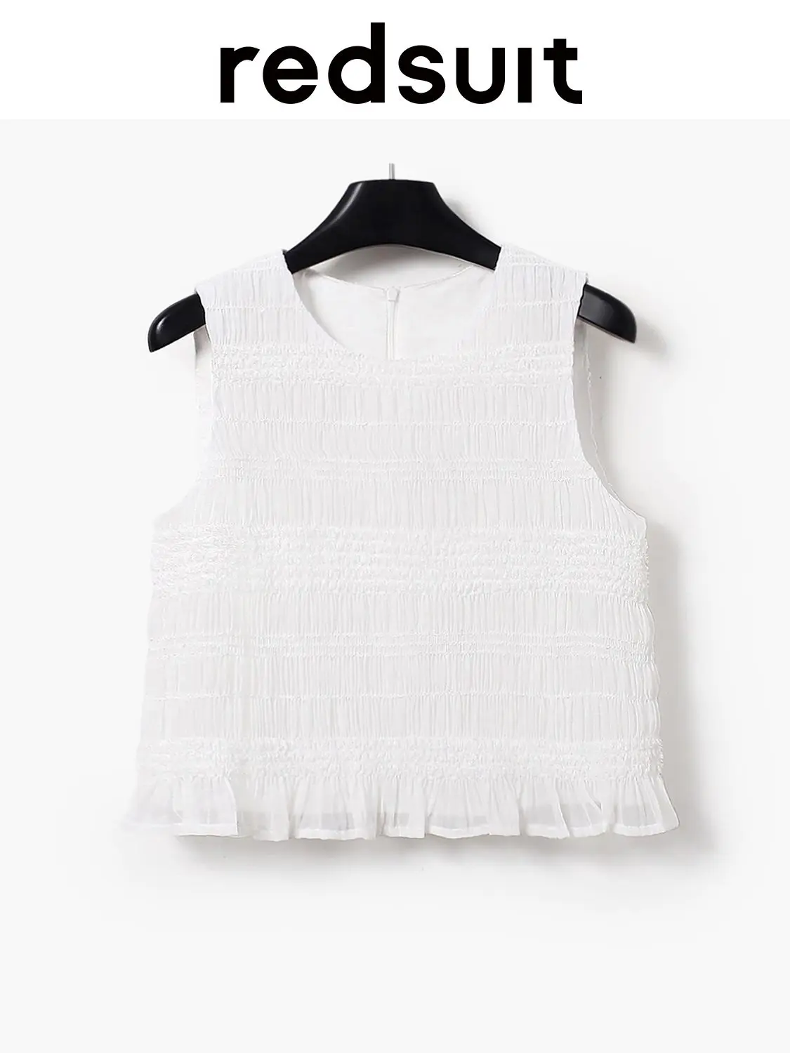 New Luxury texture white sequin fashionable thin sleeveless round neck top Custom Size