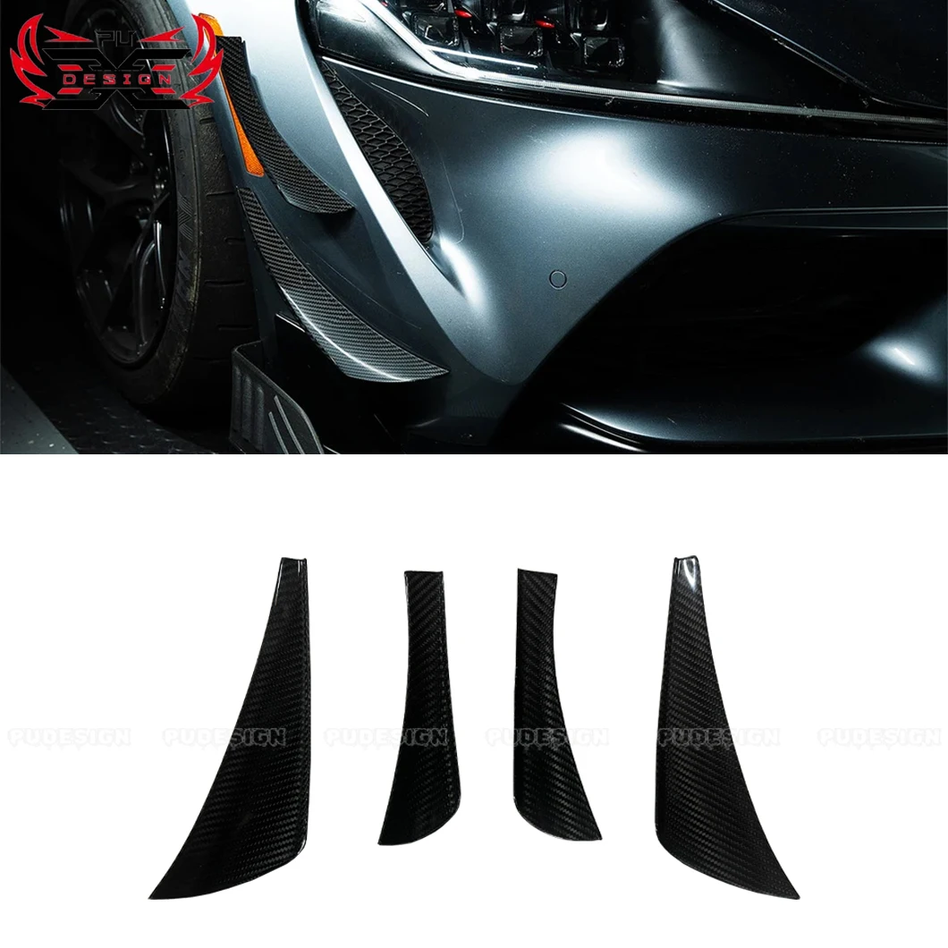 

Perfect Fit Dry Carbon Fiver Front Bumper Canards for Toyota Supra MK5 MKV A90 A91 VUS Style Body Kit