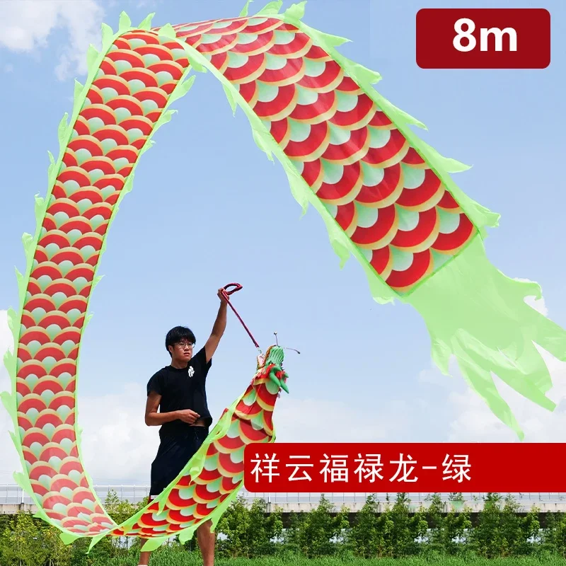 Square Fitness Colorful Silk Dance Dragon Christmas New Year Adults Entertainment Stage Performance Dance Dragon Props