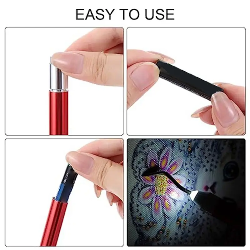 A84E-3 Pcs LED Weeding Tools For Vinyl, Vinyl Weeding Tool With Light With Pin And Hook, For Crafting, Silhouettes, Diys Easy In