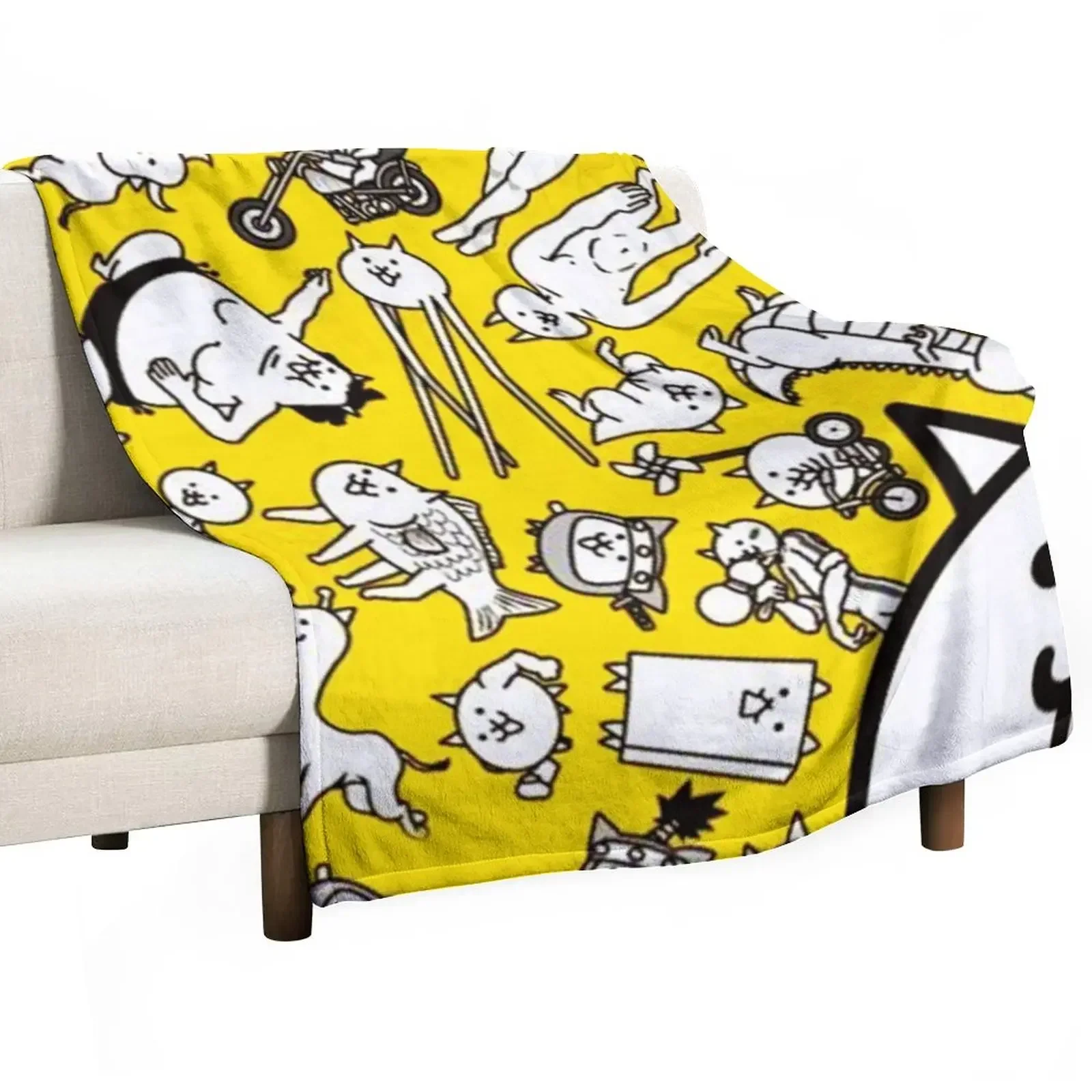 Battle Cats Throw Blanket Decorative Sofas Bed linens Blankets