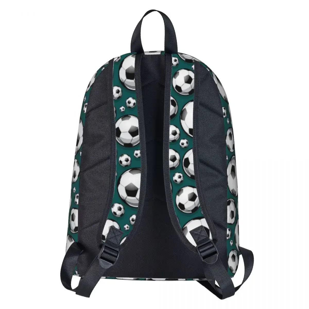 Soccer Ball Balls Pattern Blue Football Sport Sports Backpacks Bookbag Students School Bag Cartoon Laptop Rucksack Shoulder Bag