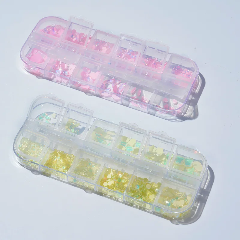 530pcs/box Opal Mocha Neon Macaron Series Luxury Shiny Diamond Nail Art Rhinestones Kit Glass Crystal Decorations Set 12Shaped