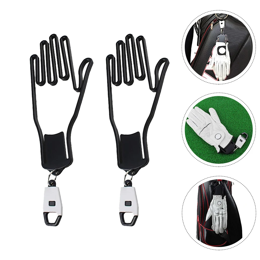 2 قطعة أصحاب قفازات الغولف المحمولة البلاستيك النخيل شكل دعم رفوف مشبك كليب مريحة قفاز تجفيف رفوف قفازات حامل #2