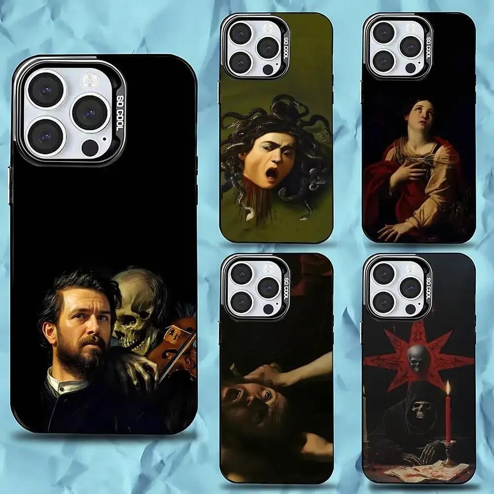 

Art C-Caravaggio Phone Case For iPhone 16,15,14,13,12,11,Pro,Max,Plus,Mini,XS,SE Anti Fall Black Matte Hard Bumper