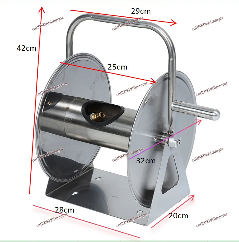 Stainless steel watering car wash water pipe storage rack hanging pipe reel