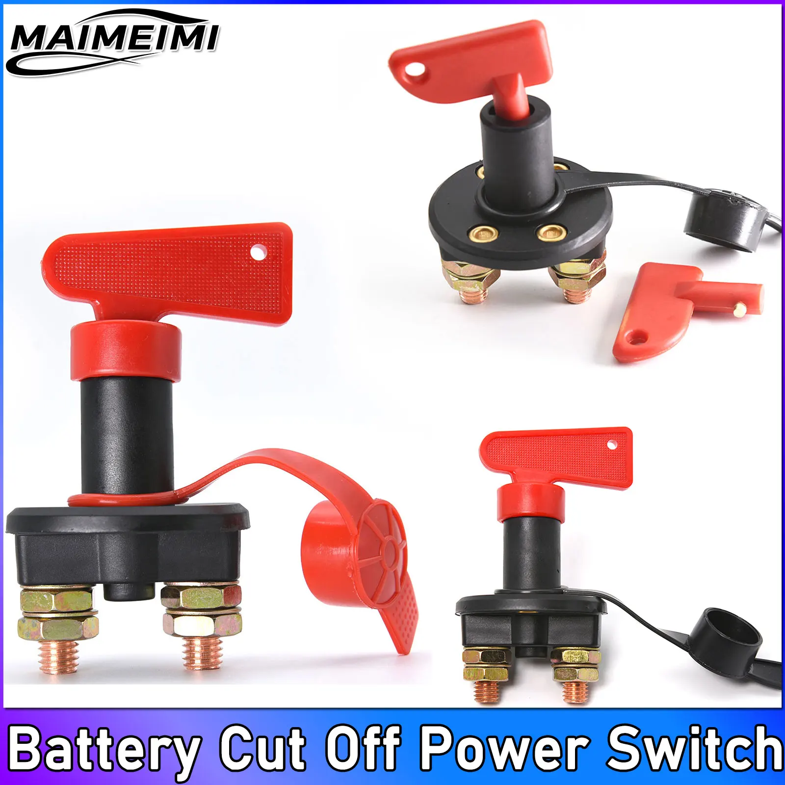 

1PC Battery Disconnect Cut Off Switch Car Battery Disconnect Switch Power Isolator Cut Off Kill Battery Rotary Switch for Truck