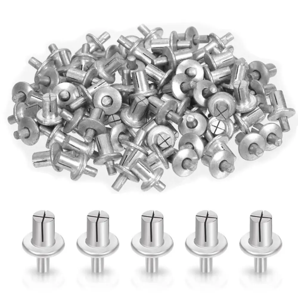 50Pcs Aluminum Alloy Expansion Rivets Hammer Drive Expansion Structure Piercing Rivets Lightweight Corrosion Resistant