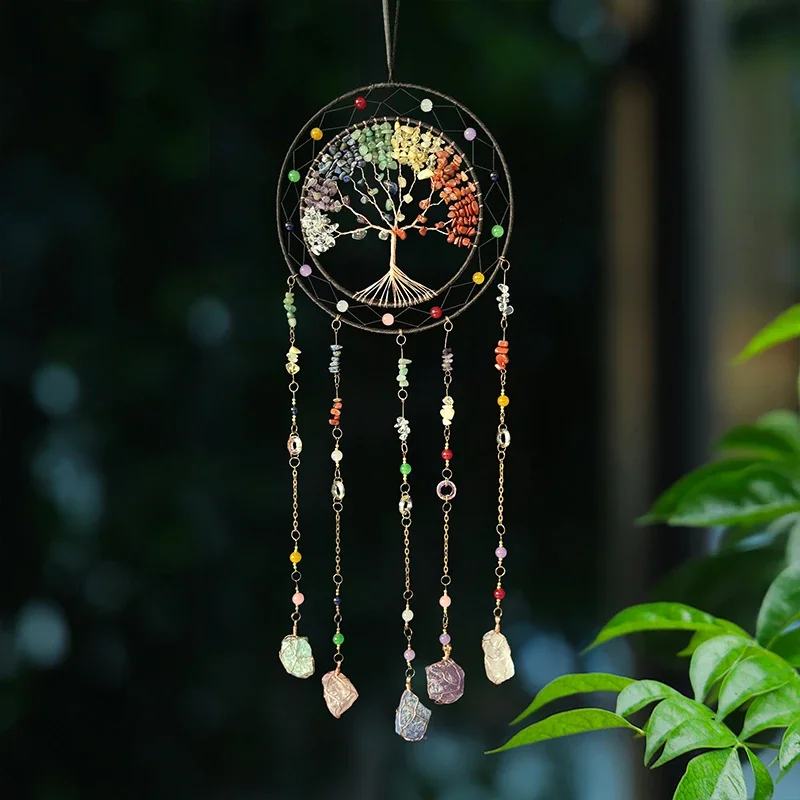 Crystal Stone Suncatcher For Garden Hanging Wind Chimes Living Room Bedroom Wall Pendants Creative Birthday Party Decorations