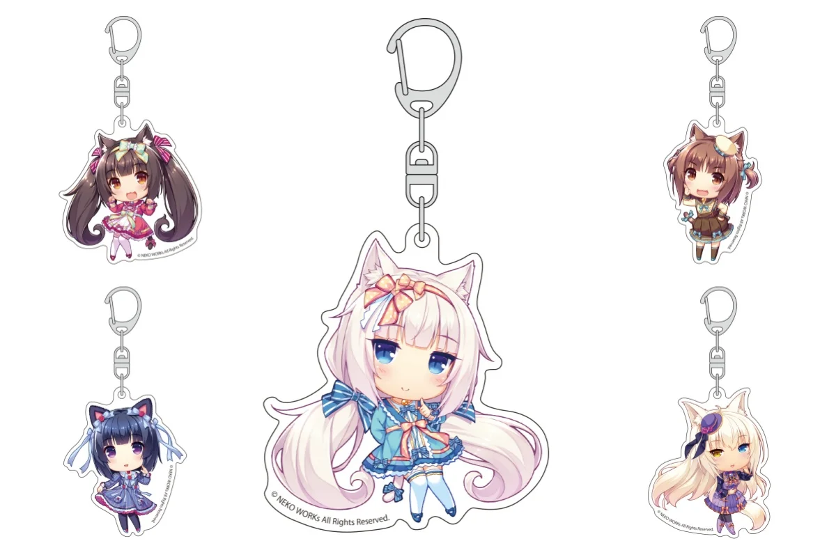 HOT Anime Nekopara Acryl-Schlüsselanhänger Anhänger Taschen- und Auto-Schlüsselanhänger Zubehör Handy-Acryl-Schlüsselringe Deko Fan-Geschenk