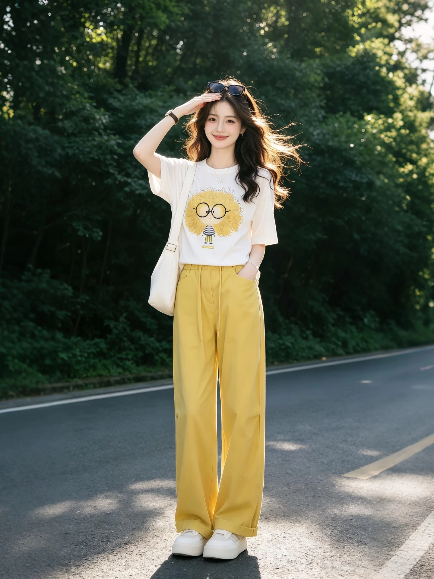 

Stylish Sporty Loose Printed Short Sleeve T-Shirt And Wide Leg Pants Two Piece Set Versatile Summer 2026 Fashion Ensemble