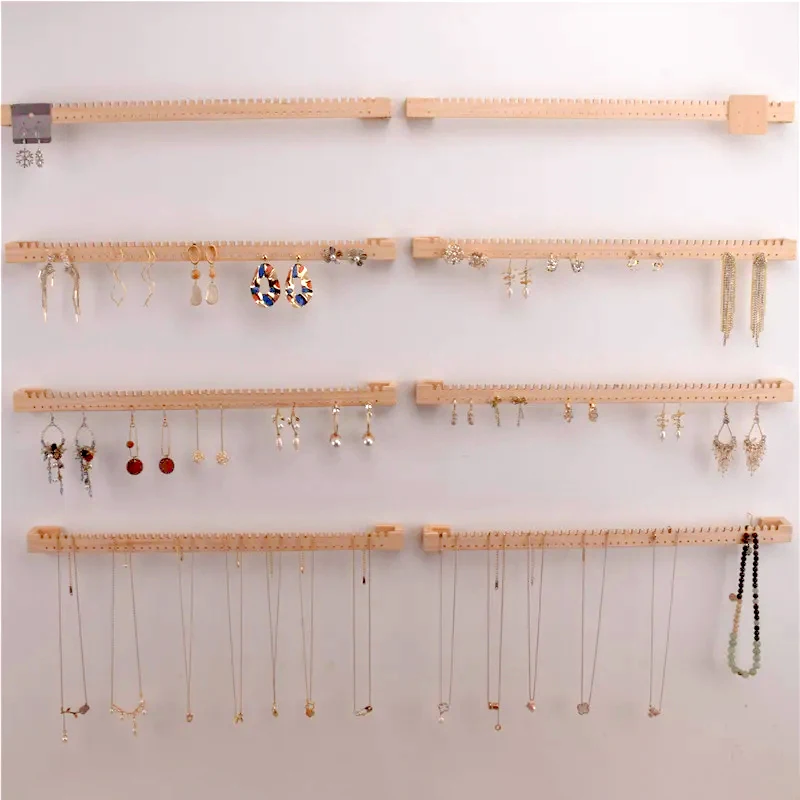 Necklace Earring Jewelry Display Stands Wooden Wall Jewelry Display Storage Store Holders Exhibitor