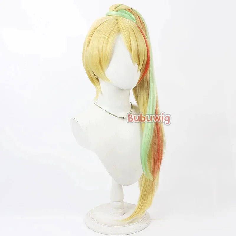 CyBubuwig الشعر الاصطناعية ساكي Nikaido تأثيري الباروكات زومبي لاند ساغا ساكي Nikaido 80 سنتيمتر طويل مختلط شقراء ذيل حصان شعر مستعار مقاومة للحرارة #4