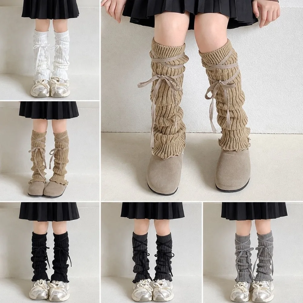 Korean Style Solid Color Lace Leg Warmers Elastic Lace Trim Foot Cover Knitted Soft Fabric Elastic Tube Socks Children Wear