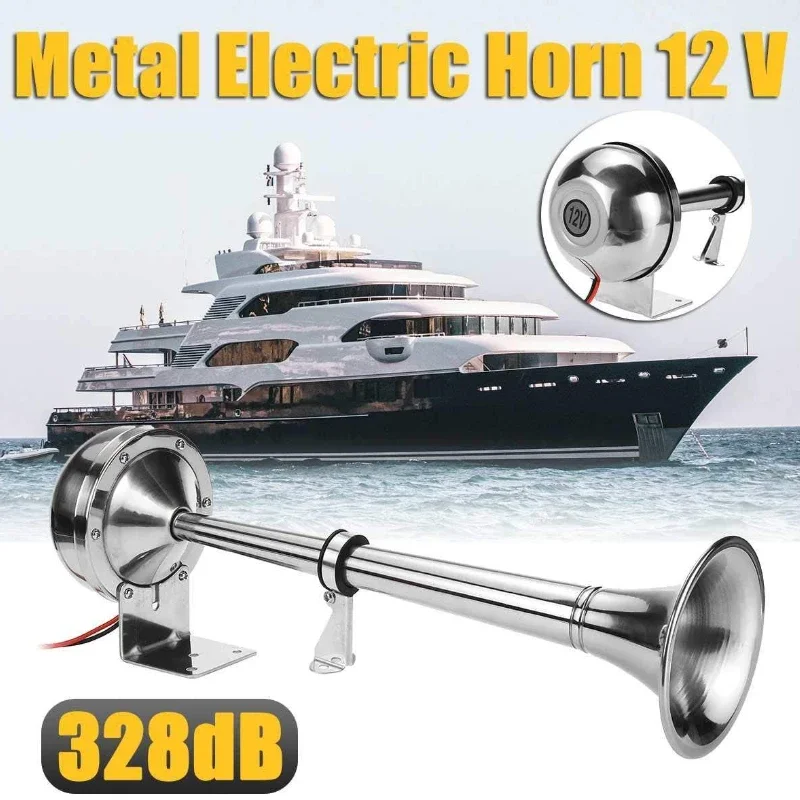 328DB 12V Super Loud Universal Air Horn Single Foot Chrome Plated Truck Air Horn For Boat Trailer