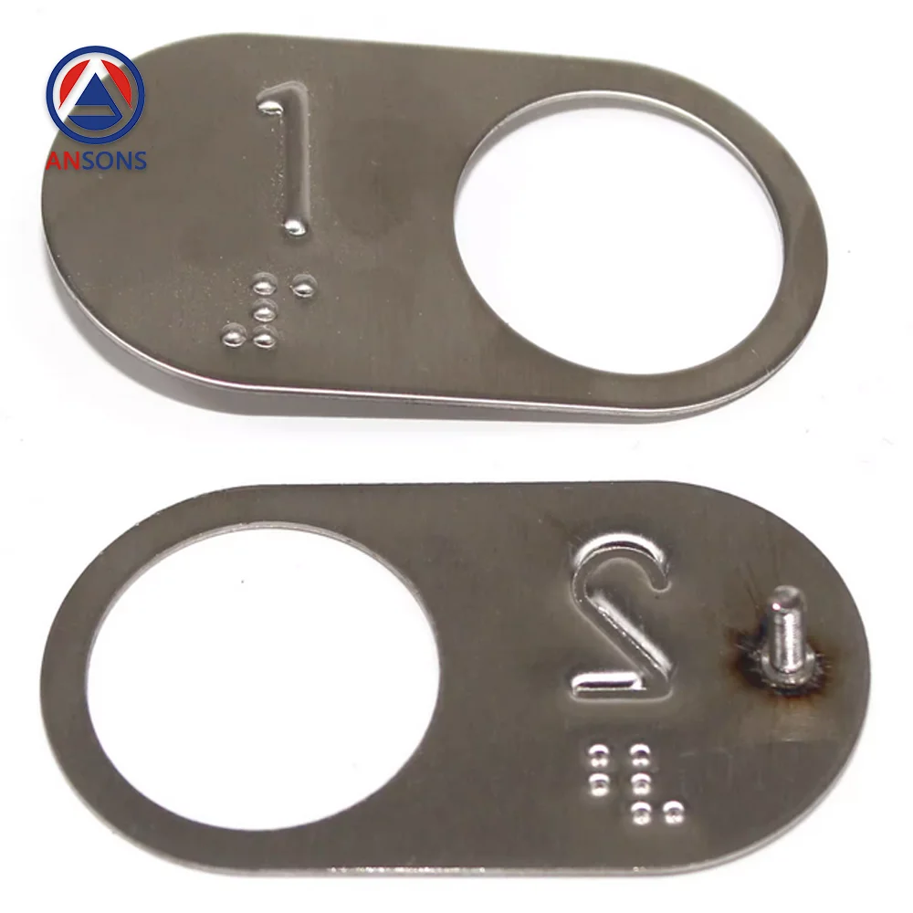 شريحة شخصية زر المصعد BR27C OTIS مع فتحة برايل 27 ملم قطع غيار المصاعد Ansons