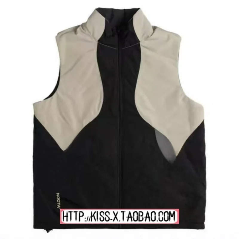 

Drake, двухсторонняя одежда, теплый хлопковый жилет, лоскутная цветная блузка для пары, модная молодежная свободная посадка на молнии