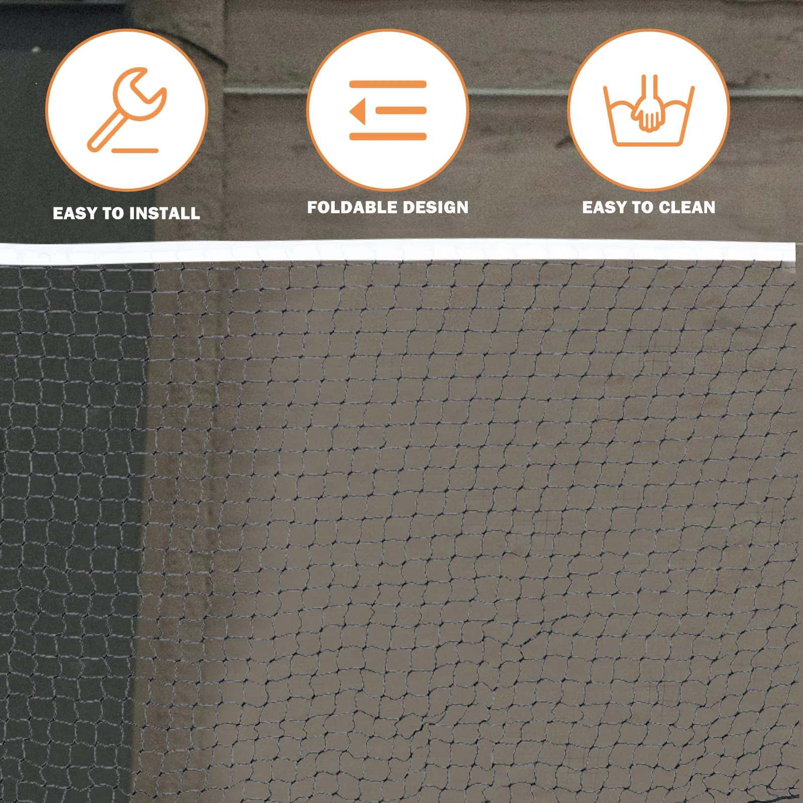 Rete da badminton resistente all'usura, leggera, compatta, portatile, pieghevole, facile da pulire, mantiene la rete sportiva per palline da badminton